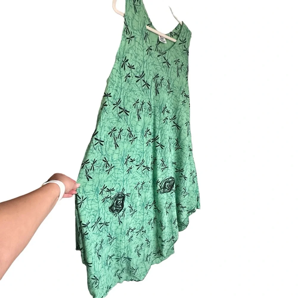 POCKETS! Maxi Dress, Dragonfly and textured flower detail OS